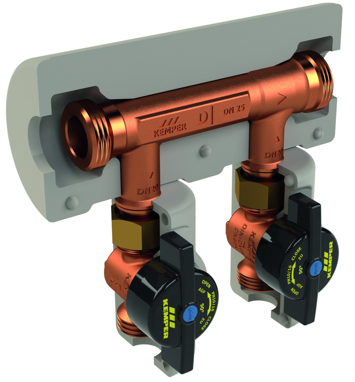 KEMPER KHS Venturi-Strömungsteiler-Gr.AP dynamisch, DN32,Abg.DN20,VAV DN20,AG/ÜM