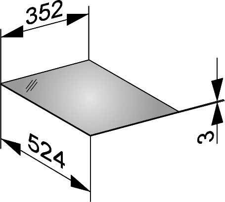 KEUCO Abdeckplatte Edition 11 31320, Cristallinglas, 352x3x524mm, cashm-sat.