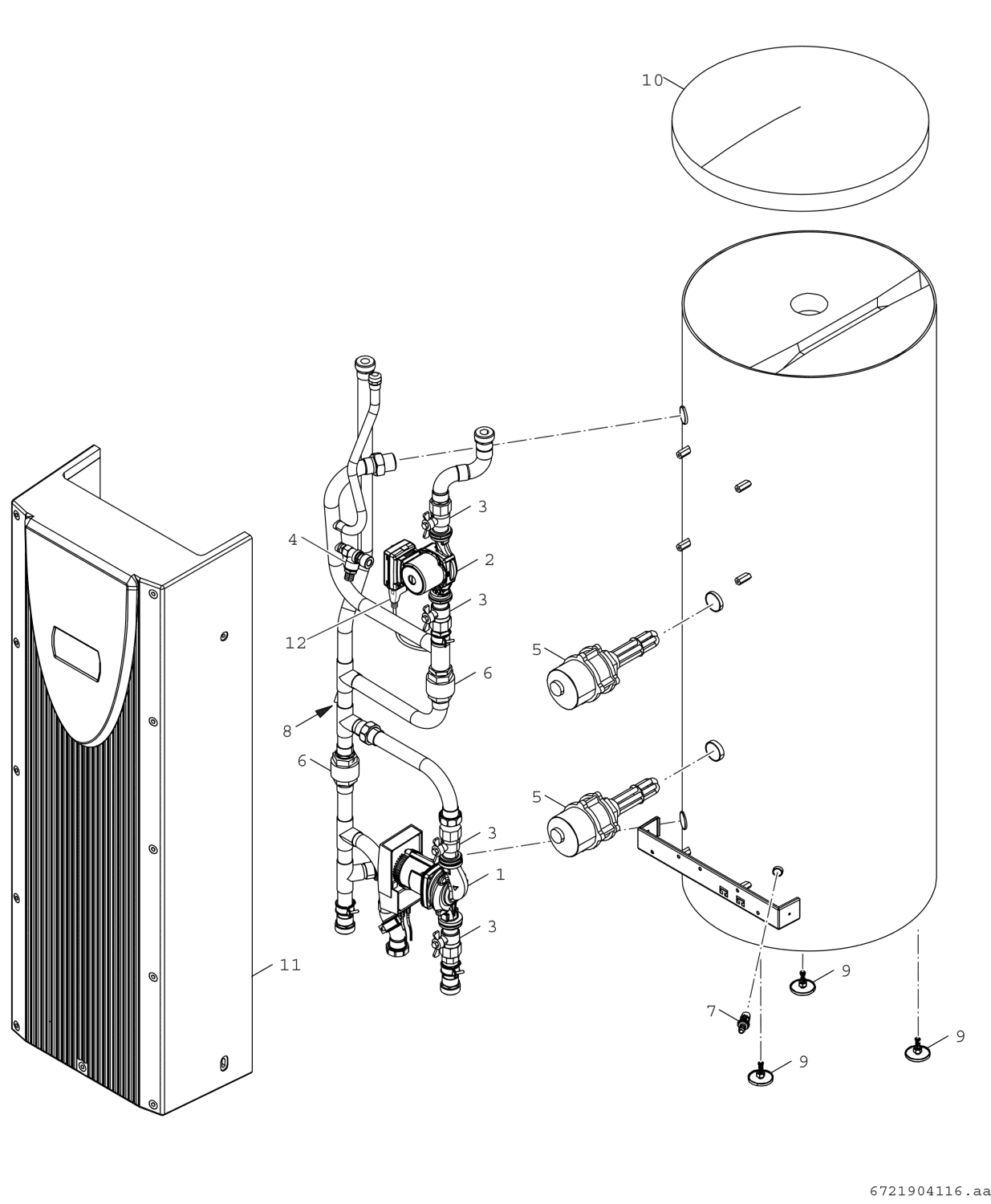 BOSCH Zub. für Luftwärmepumpen BH 300 P Puffermodul mit 300l-Pufferspeicher