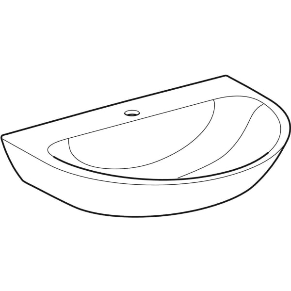 Geberit Renova Waschtisch, 70x52cm m. Hl. mittig, o. Ül., weiß, KeraTect