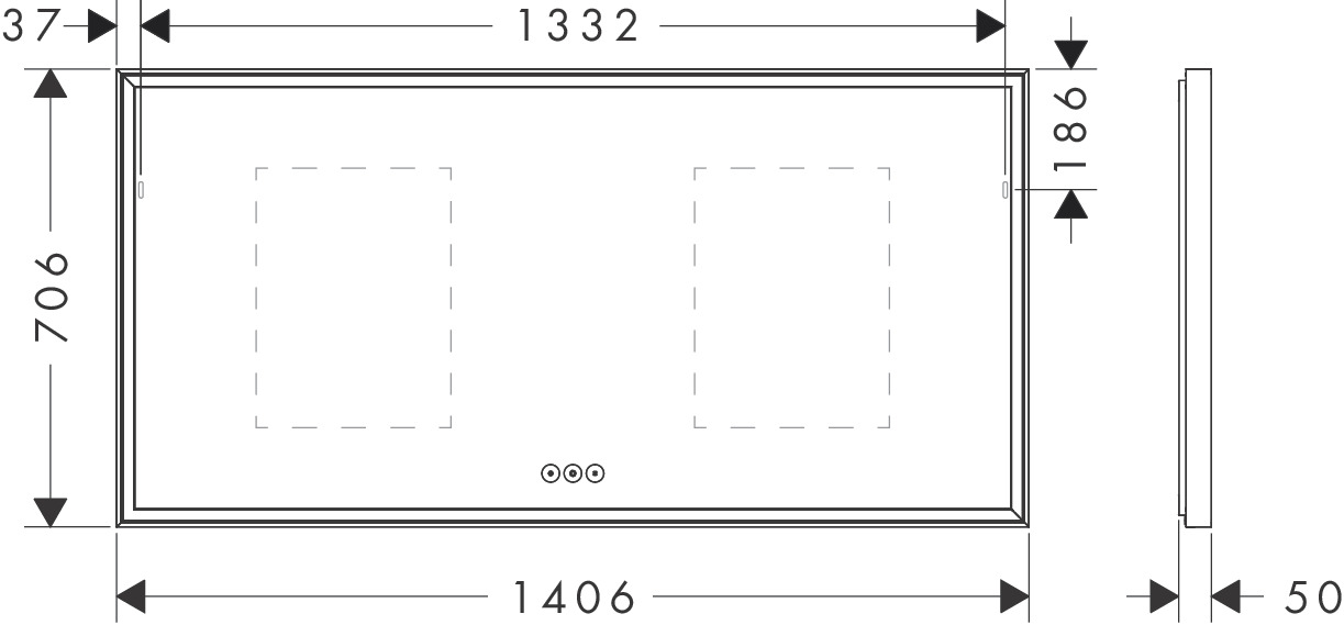 Hansgrohe Xarita E Spiegel 1400/50 m.LED Beleuchtung kapaz.Berührungssen.MW
