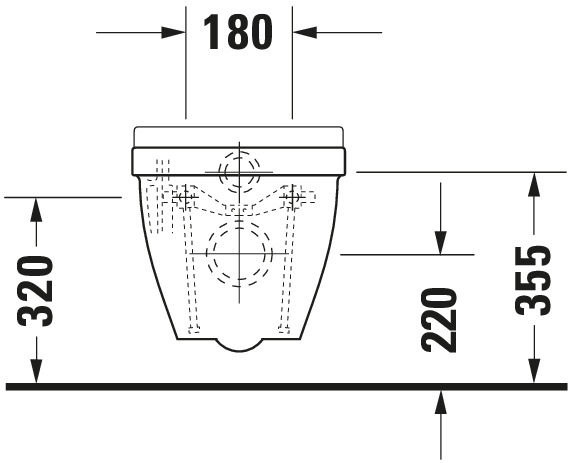 Duravit Wand-WC Starck 3 620 mm Tiefspüler, Durafix, weiß, HYG