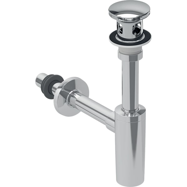 Geberit Waschbeckenablauf mit Siphon DN32/40 Außenventilstopfen mit Druck-Bet. chrg