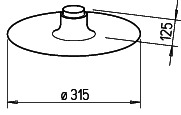 Helios FDP 100 Alu-Dachpfanne f. Flachdach DN 100 mm zu Dachh. DH 100