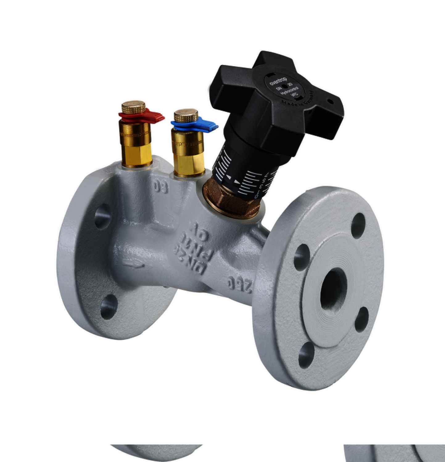 OVENTROP-Strangreg.Vent.Hydrocontrol VFC DN32, PN16, Flansch/DIN,2 Meßvent., GG25