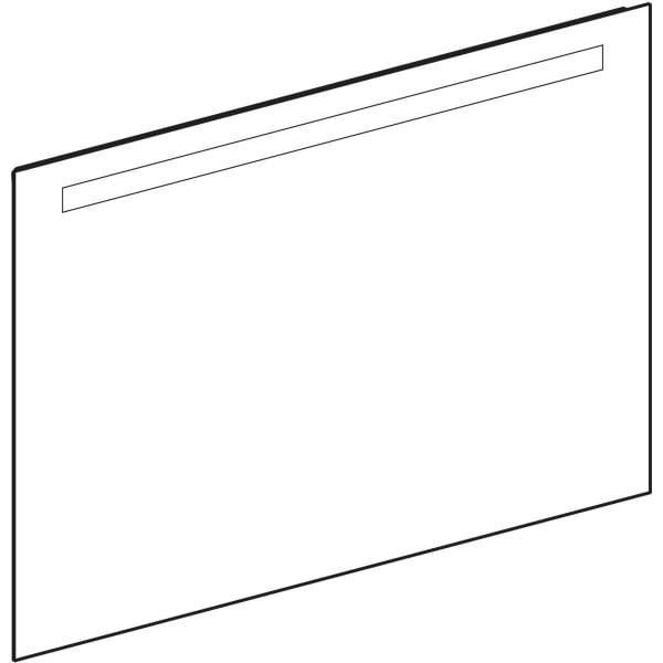 Geberit Option Basic Lichtspiegel, eckig Beleuchtung oben, 100x70x3cm, alu. elox