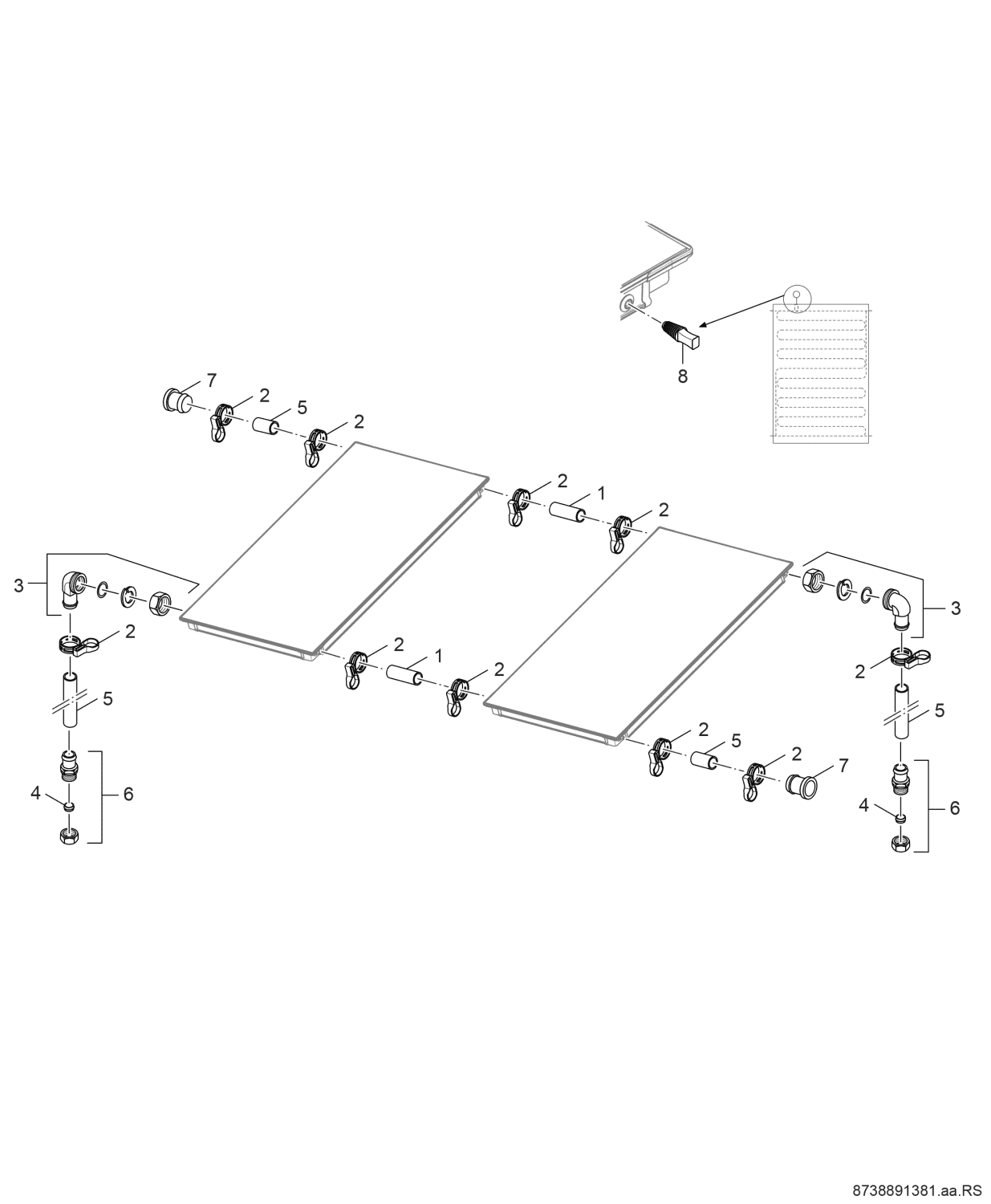 BOSCH Zubehör Solartechnik FS 11-2 Indach-Anschluss-Set für SO5000TF