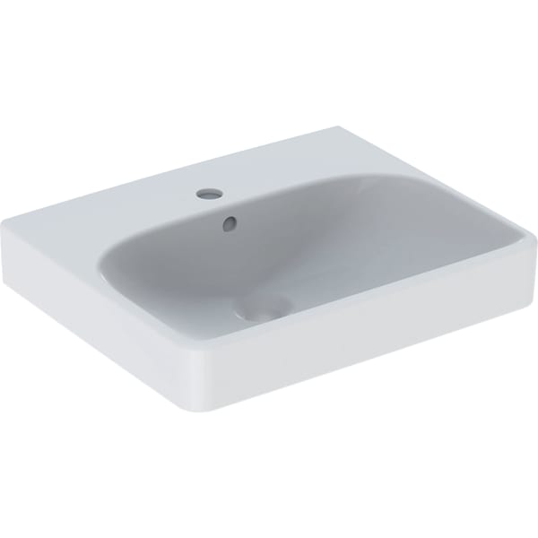 Geberit Smyle Handwaschbecken, eckig, 50x41cm m. Hl., m. Ül., weiß, KeraTect