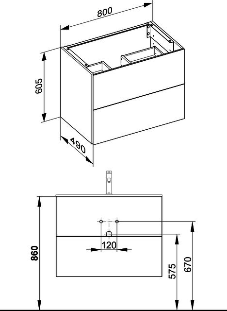 KEUCO WUB X-Line 33163, m.2 Ausz. 800x605x490mm ws