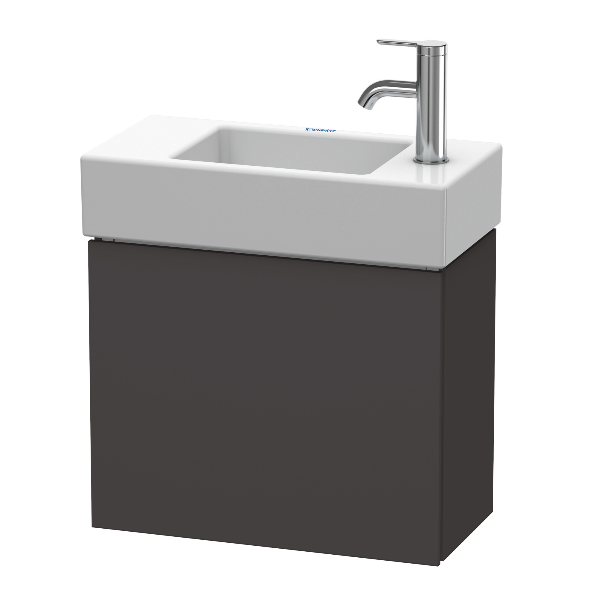 Duravit WTU L-Cube 400x480x240mm,wandhängend 1 Tür, TA re, Graphit Supermatt