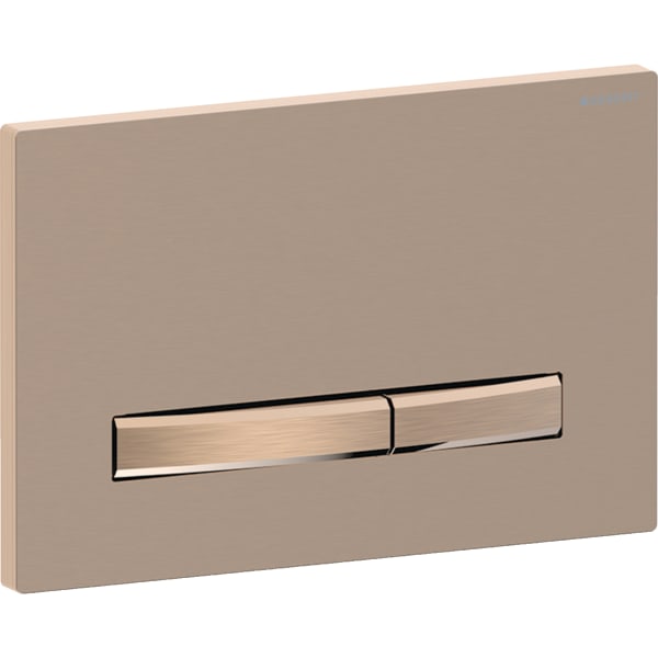 Geberit Sigma50 BetPl., eckig, 2-Mengen-Sp. rotgold gebürstet, Etc