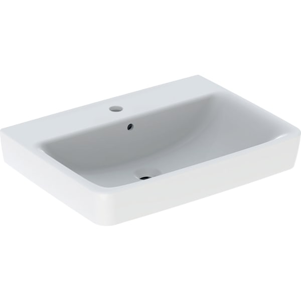 Geberit Renova Plan Waschtisch, 65x48cm m. Hl., m. Ül., weiß, KeraTect