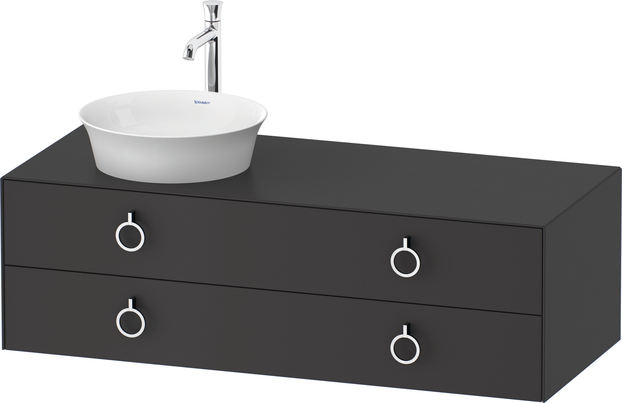 Duravit WTU wandh.White Tulip,2Schk.,m.Griff Aus.l,408x1300x550,Graphit Seidenmatt