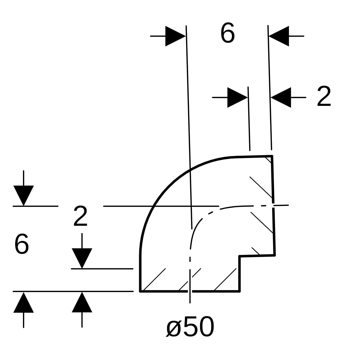 Geberit PE Bogen 88,5Gr d50