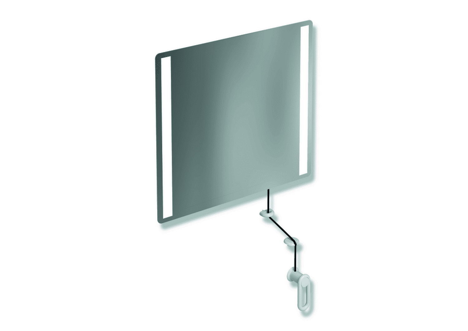 HEWI Kippspiegel LED basic, B:600mm H:540mm signalweiß