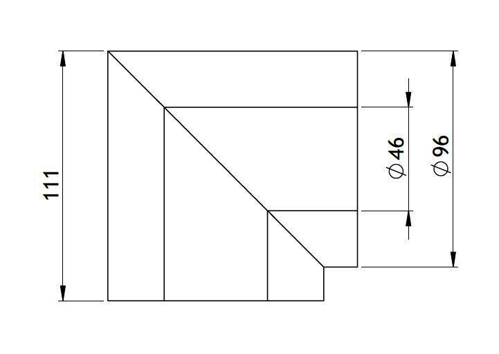 Silver System - Winkel ID 046 - AD 096 PIR, 90 Grad, DN32, Farbe: silber