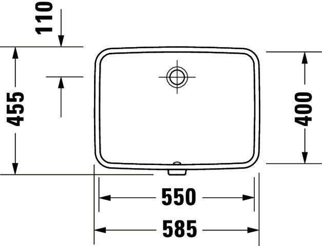 DU Einbau-WT 550 mm, Duravit No.1 weiß Eb.v.unten m. ÜLo.HLB
