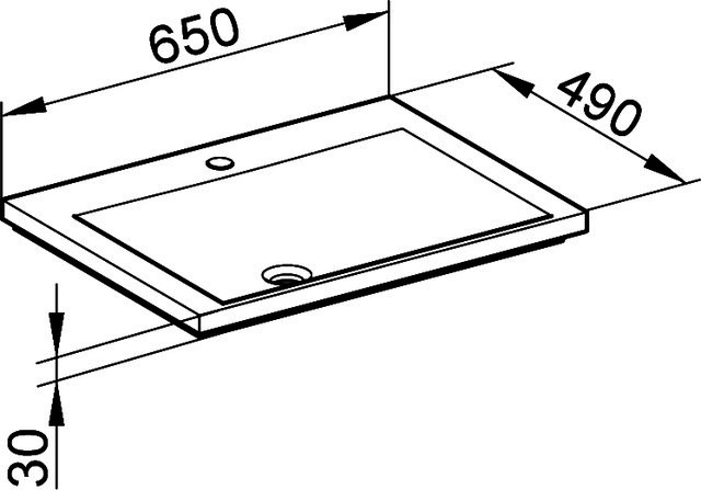 KEUCO Mineralguss-WT Royal Reflex 34051, für 1 Loch Armaturen, weiß