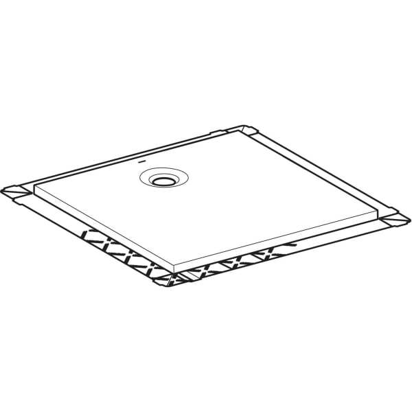Geberit Olona Duschwanne 80 x 80 cm quadratisch, mit Dichtvlies, weiß matt