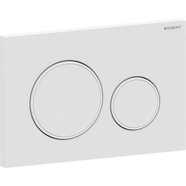 Geberit Sigma20 BetPl., rund, 2-Mengen-Sp. weiß matt, Etc/ weiß glänzend