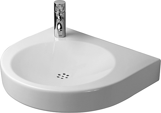 DU Waschtisch Architec Vital Med 575 mm o.ÜL, m.HLB, HL links, weiß