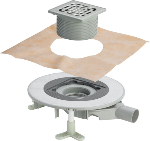 Viega Bodenablauf Advantix Top 4914.21 in DN50 Kunststoff grau