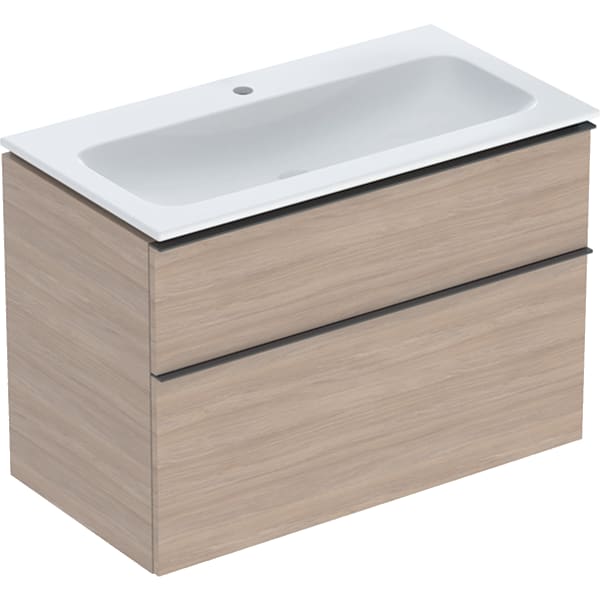 Geberit iCon Set MWT m. US, 2 Schubl. 90x63x48cm, Eiche/Griff lava
