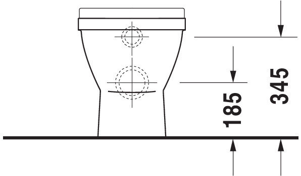 DU Stand-WC Starck 3 560 mm Tiefspüler, Abgang waagrecht, weiß