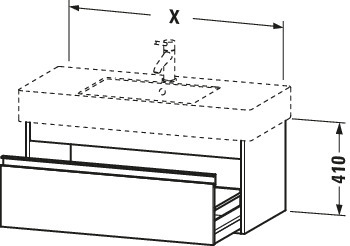 Duravit WTU wandhängend Ketho 455x800x410mm 1 Auszug, für 032985, Betongrau Matt
