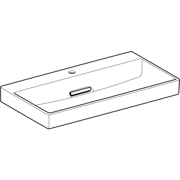 Geberit ONE Waschtisch 90x48cm, CleanDrain m. Hl., o. Ül., weiß, KeraTect/weiß glzd