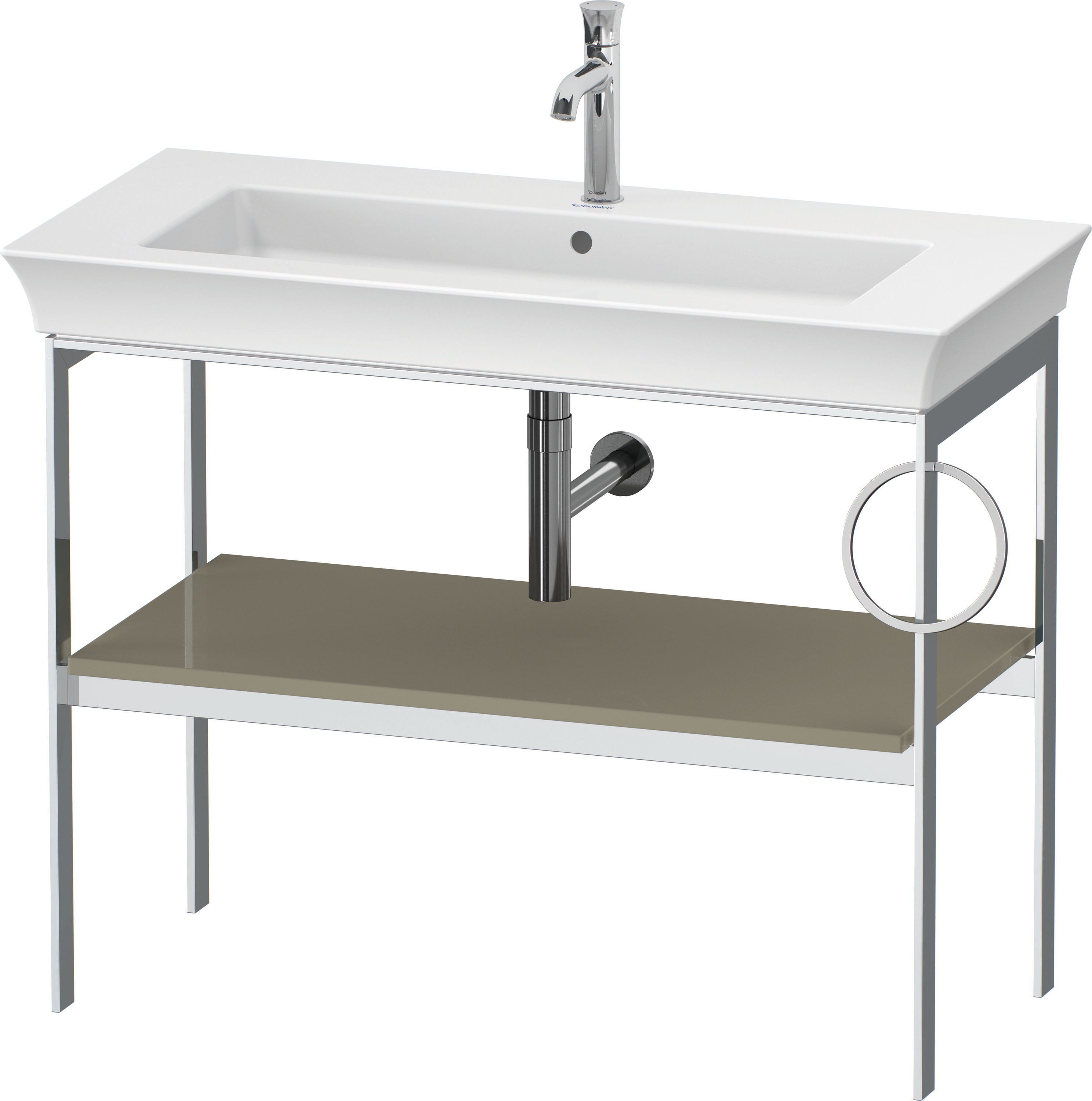 Duravit Metallkonsole bodenst. White Tulip 760x984x450,HH r.,Steingrau Hochglanz