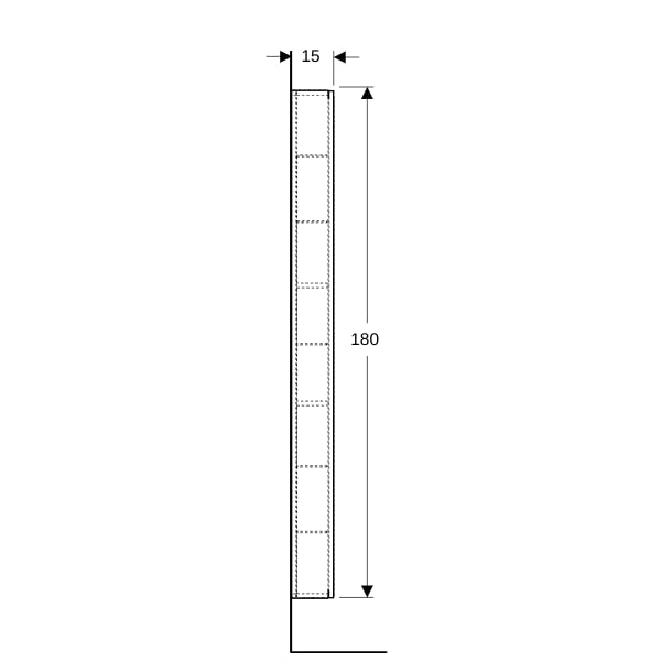 Geberit Hochschrank, 1 Tür u. i.Spiegel 45x180x15cm, weiß hgl./Glas weiß