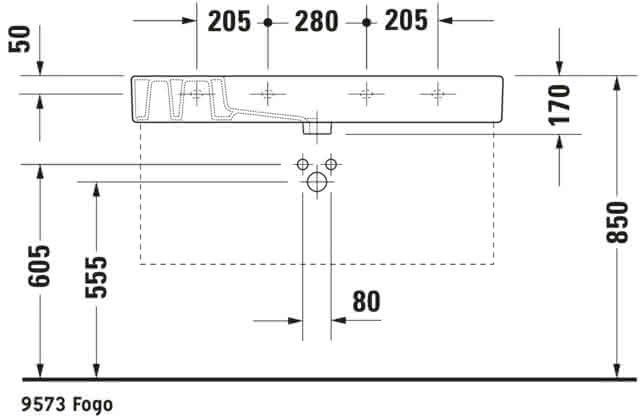 DU Möbelwaschtisch Vero 1050 mm mit ÜL, mit HLB, 1 HL, weiß