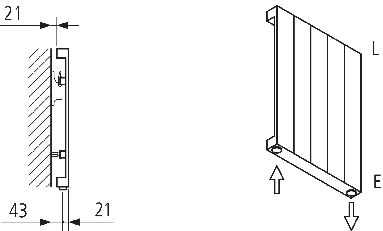 Kermi Heizwand HVN Typ10 BH1800x43x1050 QN1797, RAL9016, 6 bar, ANB12