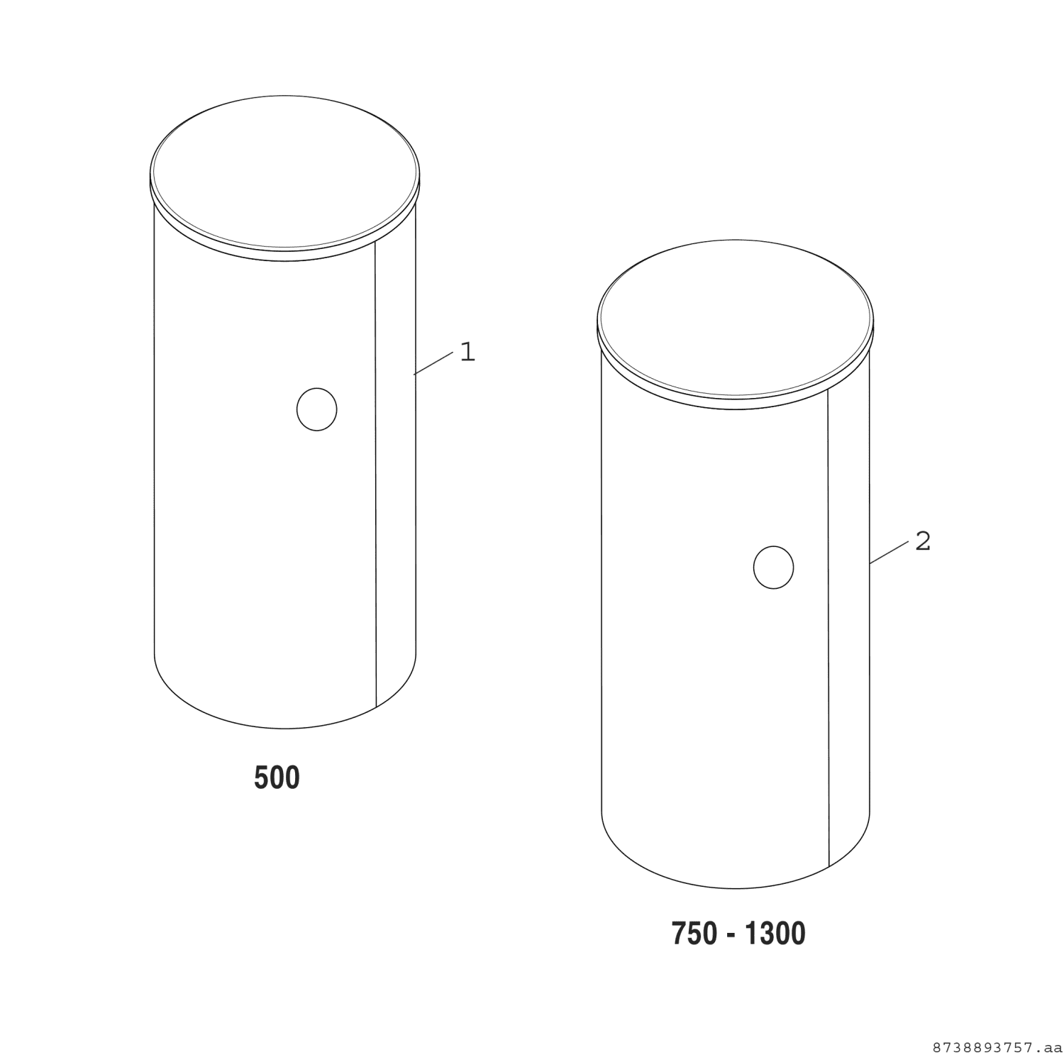 BOSCH Pufferspei. STORA B 500-6 ER 1 B 1845x850, 500 L, silber, Schichtladung