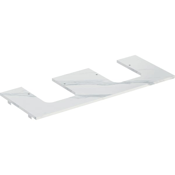 Geberit ONE WT-Pl. Aus re/li f. AWT Schalenf. 120x2x47cm, Marmoroptik weiss matt