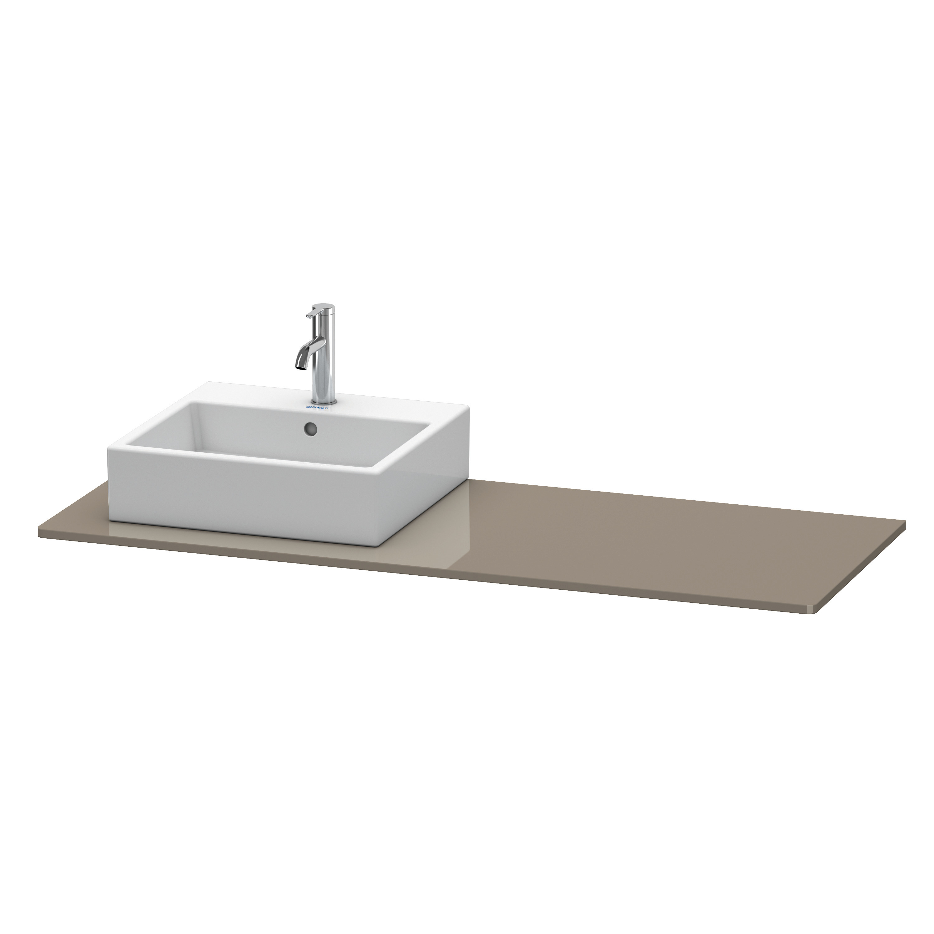 Duravit Konsole XSquare 16x1400x550mm 1 Ausschnitt, Flannel Grey Hochglanz
