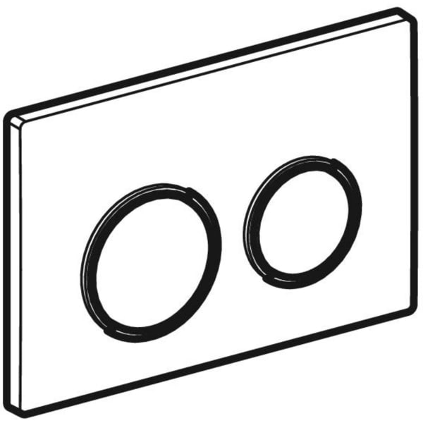 Geberit Omega20BetPl., rund, für 2-Mengen-Sp. weiß glänzend / chrom glänzend