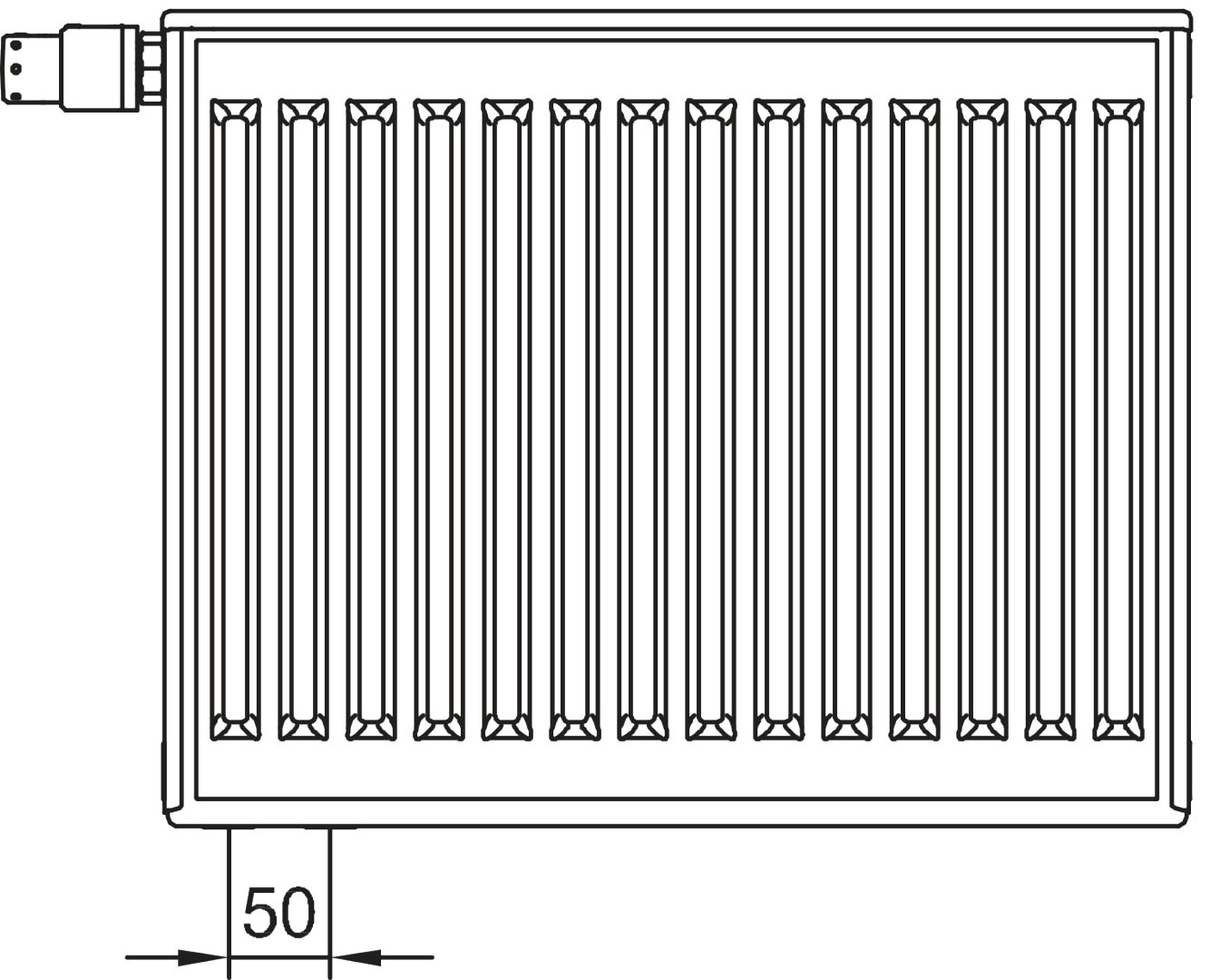 Kermi Profil-V Hyg T10 300x61x1300 QN436, RAL9016, 10bar, Vent.re, o.Abd,BK