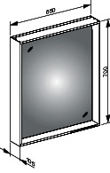 KEUCO Lichtspiegel X-Line 33298, mit Spiegelheizung, weiß, 650x700x105mm