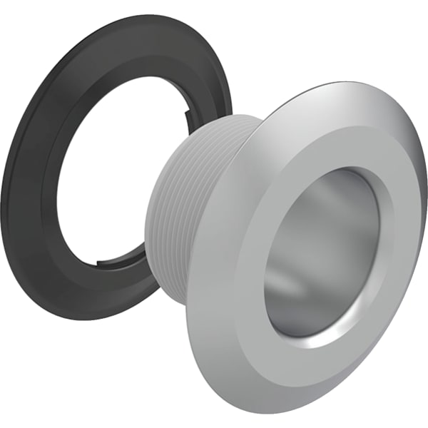 Geberit Flansch mit Schleifring zu BW-Ablauf mit Druckbet. PushControl mattverchromt