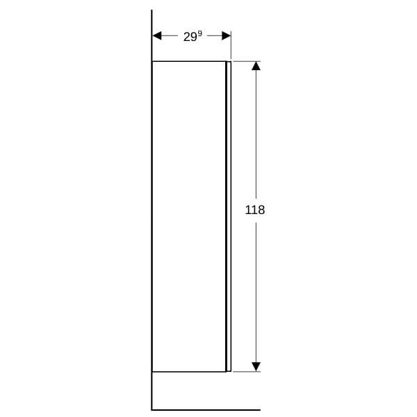 Geberit Smyle Mittel-HS, eckig, mit einer Tür 36x118x29,9cm, lava