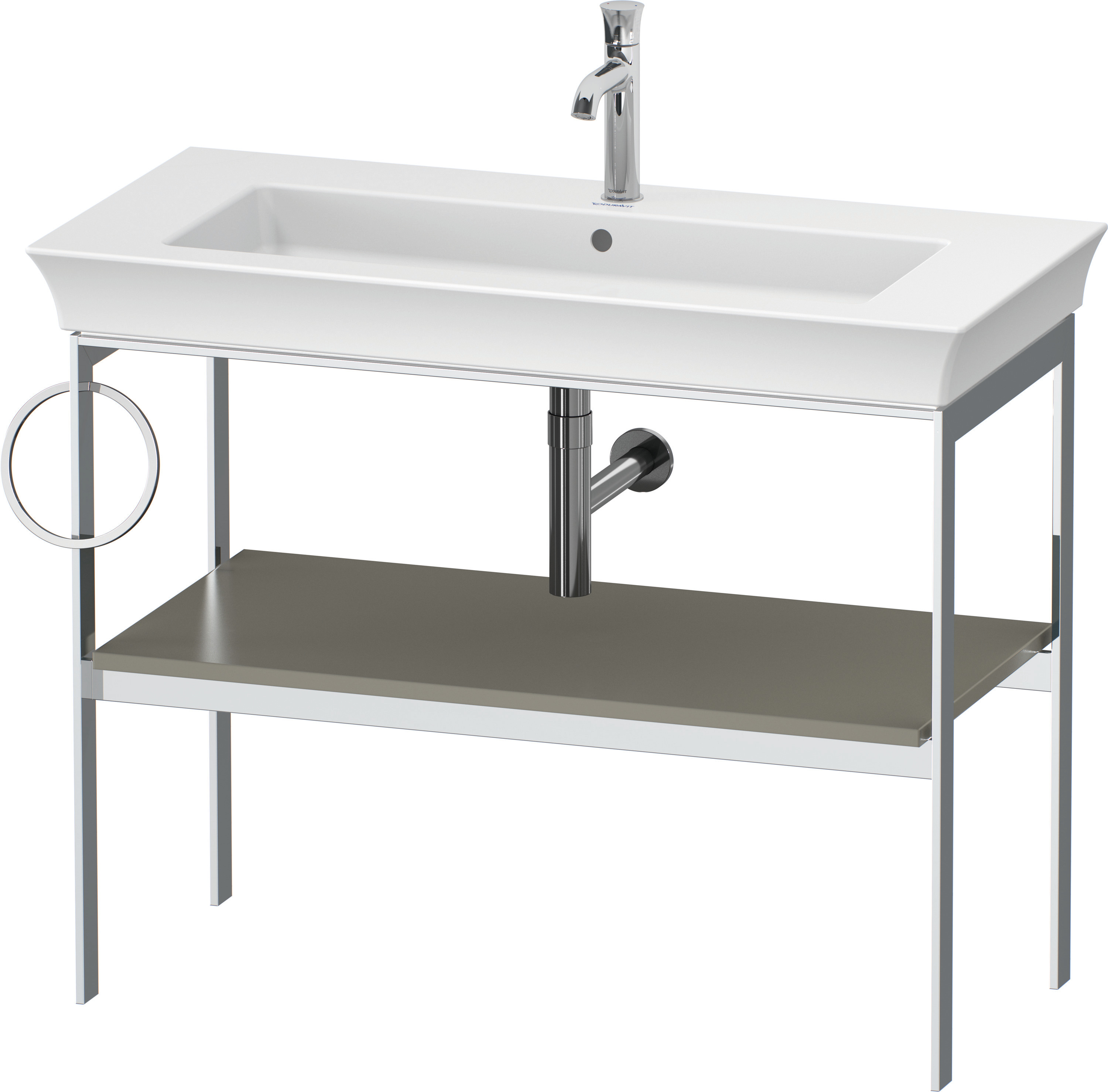 Duravit Metallkonsole bodenst. White Tulip 760x984x450,HH l.,Steingrau Seidenmatt