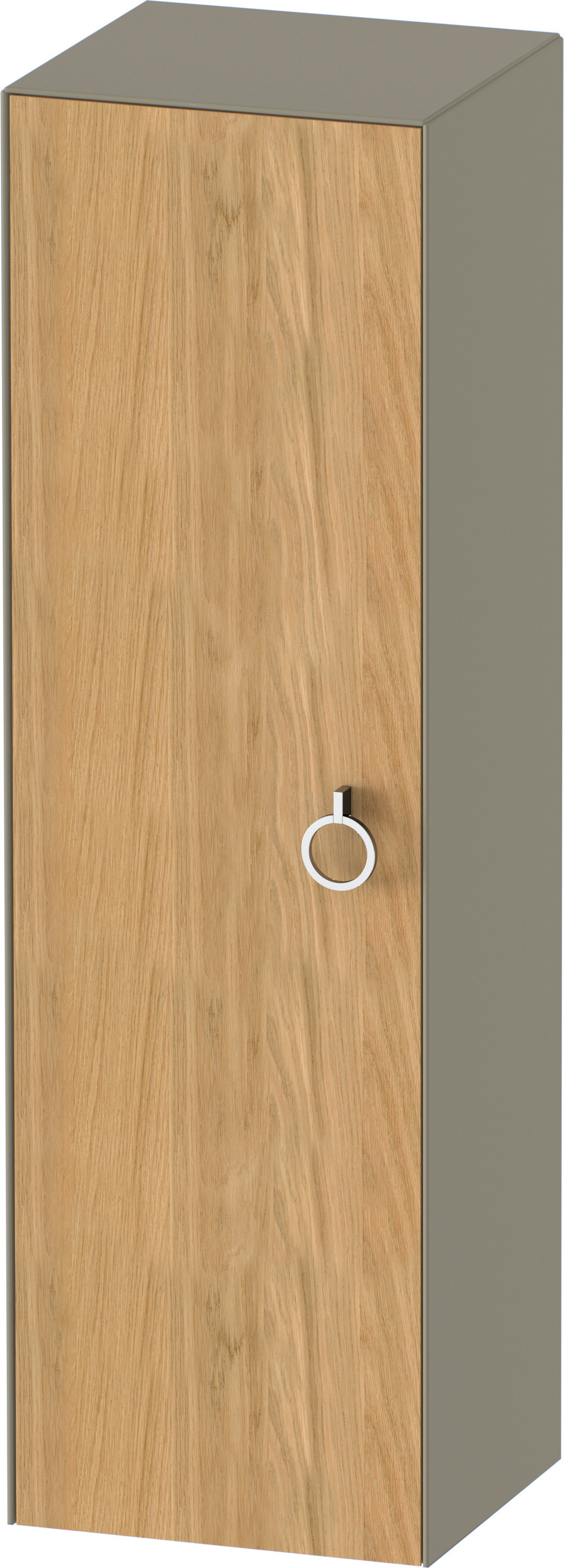 Duravit Halbhochschrank White Tulip,m.Griff TA l.,1320x400x360,Eiche N.M./St.gr.HGL