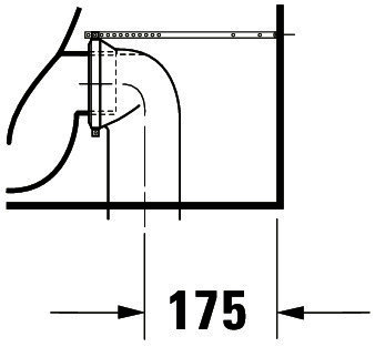 DU Stand-WC Kombi DuraStyle 700 mm Tiefspüler, f.SPK, Abg.Vario, weiß