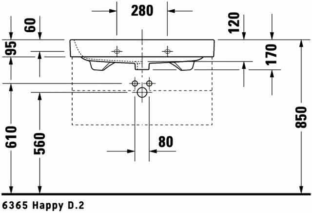 DU Möbelwaschtisch Happy D.2 800 mm mit ÜL, mit HLB, 1 HL, weiß