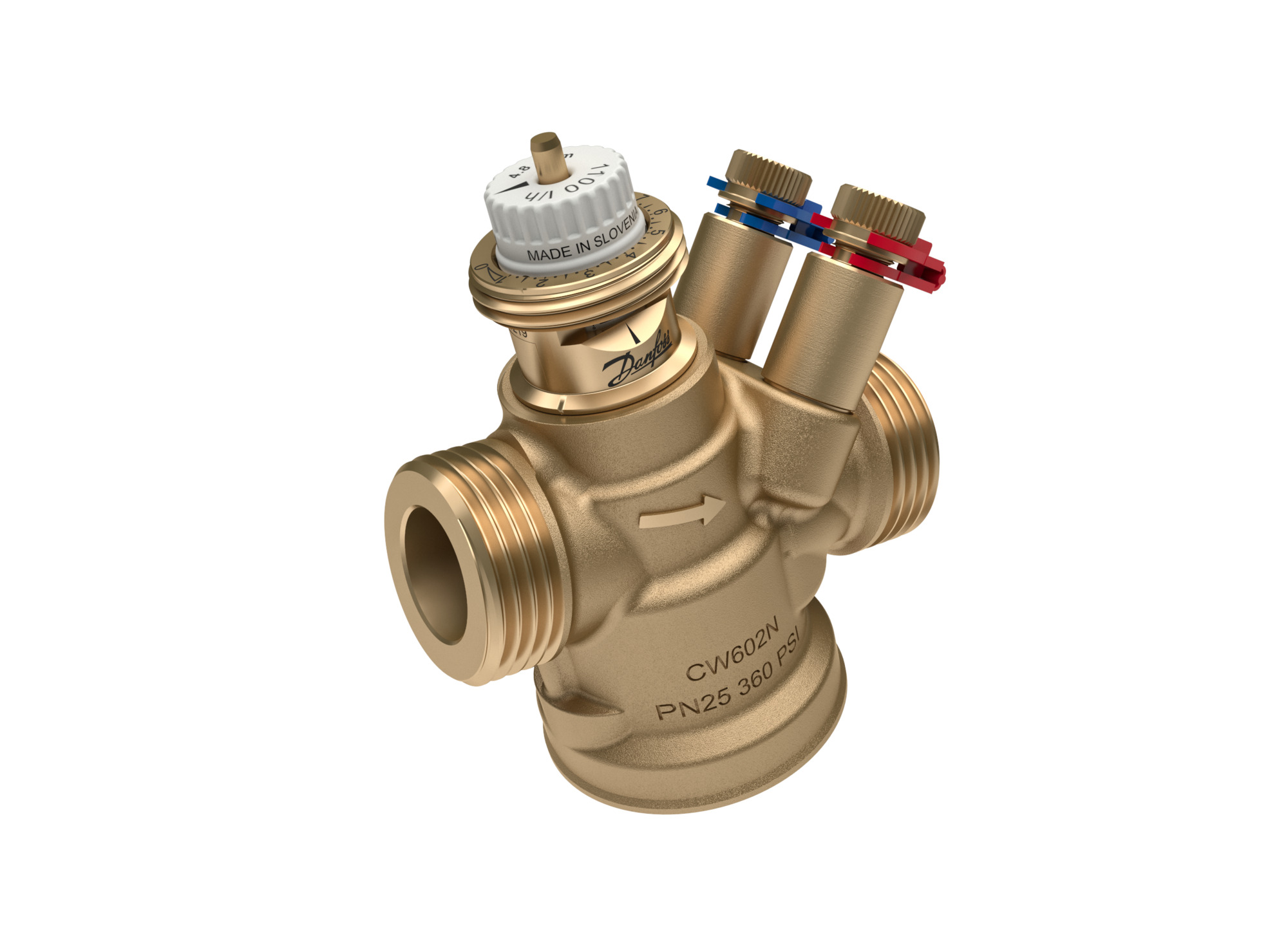 Danfoss druckunabh. Regelventil ABQM 4.0 DN15, 70-700 l/h, m. Messnip. 3/4"AG
