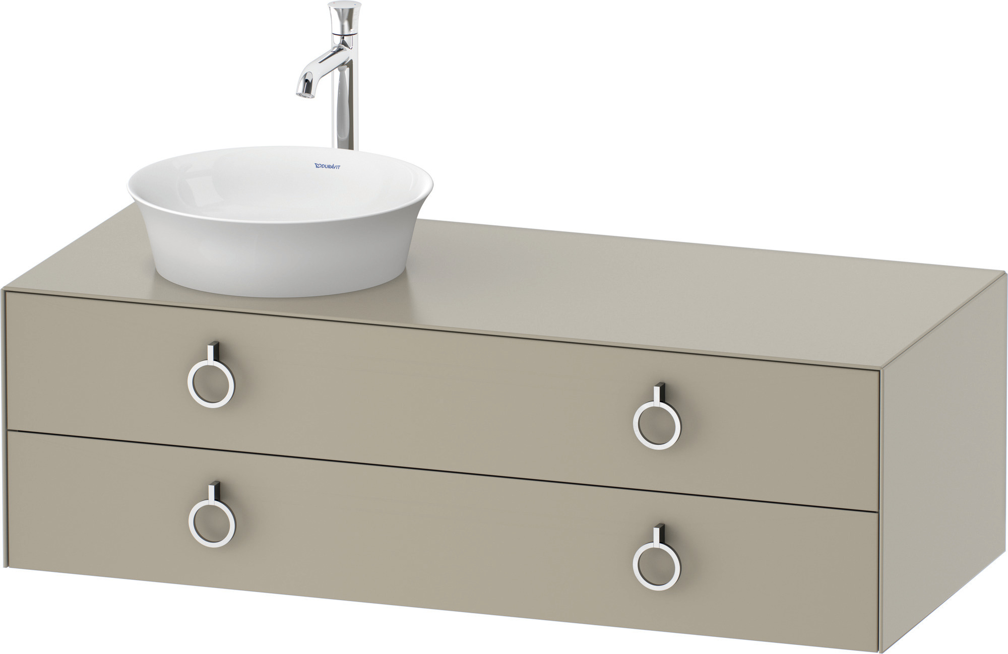 Duravit WTU wandh.White Tulip,2Schk.,m.Griff Aus.l,408x1300x550,Taupe Seidenmatt