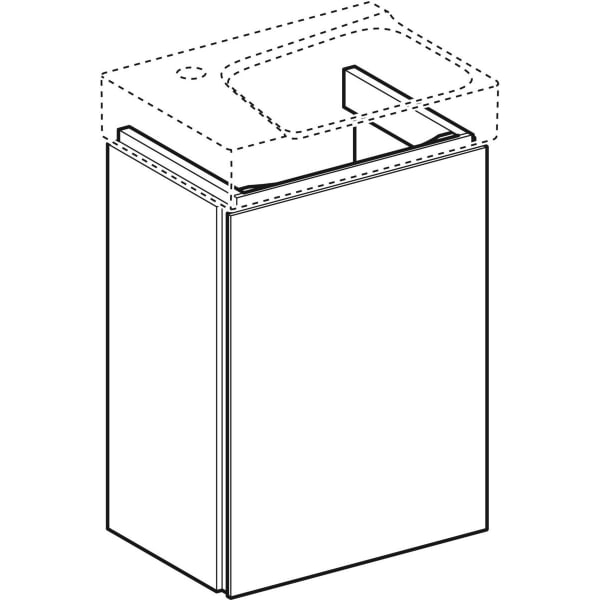 Geberit Xeno2 Unterschrank f. Handwaschbecken mit 1 Tür, 38x52,5x26,5cm, sculturagrau