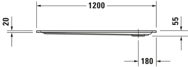 DU Starck Slimline Duschwanne, Rechteckig, 1200x800x55 mm, Weiß, Sanitä